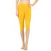 Women & Plus Essential Basic Cotton Spandex Stretch Below Knee Length 15" Leggings (DK MUSTARD, S)