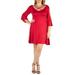 24seven Comfort Apparel Plus Size Criss Cross Neckline Cold Shoulder Dress