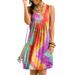 Niuer Ladies Leisure Mini Dress Tie Dye Gradient Sleeveless Sundress Club Party Casual Top Dress