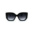 Womens Thick Mod Plastic Butterfly Oversize Cat Eye Sunglasses Black Smoke