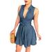 Ma&Baby Women Jeans Denim Sleeveless Casual Evening Party Short Mini Dress