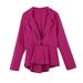 Suzicca New Fashion Women Blazer Button Front Long Sleeve Irregular Hem Slim Short Jacket Coat Outerwear