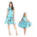 Matching Hawaiian Luau Mother Daughter Vintage Fit and Flare Dresses in Christmas Santa in Hawaii