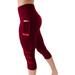 Niuer Women 3/4 Capri Running yoga Sport Pants High Waist Cropped Leggings Fitness Workout Pants with pocket