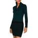 BCX Juniors Cowl-Neck Striped Sweater Dress Green, XXS