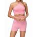 MAWCLOS Workout Sets for Women Yoga 2 Piece Running Sports Cropped Tank Tops and Shorts Gym Active Outfits