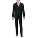 LN LUCIANO NATAZZI Men's Two Button Bird's Eye 3 Piece Modern Fit Vested Suit Black