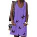 Summer Loose Boho Tunic Dresses for Women Pockets Buttons Beach Sundress Party Holiday Short Mini Dress