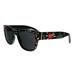 Dolce & Gabbana DG4338 318087 Black Multicolor Square Sunglasses