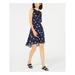 MAISON JULES Womens Navy Printed Sleeveless Halter Short Hi-Lo Dress Size XS