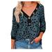 Women's Leopard Print Sweater New V-neck Neckline Fastener Decoration Long Sleeve Sweater