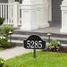 Old Century Forge 1-Line Lawn Address Sign Metal | 27.75 H x 15.5 W x 0.32 D in | Wayfair 2890-BS