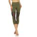 YDX juniors athleisure Yoga Pants Active high-Rise Gym Leggings Bottoms only Green Camo Short Size Large