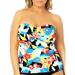 Anne Cole Signature Womens Plus Size Modern Blooms Twist Bandini Top Style-21PT25085 Swimsuit