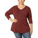 Women's Plus Size Loose Tops Buttons Long Sleeve V Neck Winter Blouses