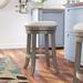 Gracie Oaks Beedle Swivel 26" Counter Stool Wood/Upholstered in Gray | 26 H x 18.125 W x 18.125 D in | Wayfair 0A96AA0F51AD4C3893D2302FC84465F7