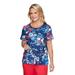 Alfred Dunner Womens Plus-Size Colorful Floral Print Short Sleeve Knit Top