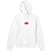 424 Men's Box Logo Cotton Hoodie In White