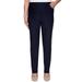 Alfred Dunner Women's Easy Street Allure Stretch Pants - Medium Length - Petite Size, Navy, 8 Petite