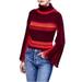 Free People Womens Fringed Sleeve Pullover Sweater