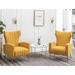 Wingback Chair - Etta Avenue™ Milana 27" Wide Wingback Chair Velvet/Fabric in Yellow | 39 H x 27 W x 29 D in | Wayfair