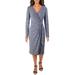 Lauren Ralph Lauren Womens Pritned Faux Wrap Midi Dress