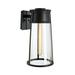 Everly Quinn Metal & Glass Outdoor Wall Sconce Brass/Glass/Metal in Black | 12.75 H x 5 W x 6.25 D in | Wayfair 7E6477EFB3374D98B0F333675606F2E1