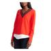 RALPH LAUREN Womens Red Long Sleeve V Neck Top Size M