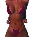 Womens solid Thong Bikini Set Skimpy Triangle Swimsuit