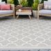 White 24 x 0.09 in Indoor/Outdoor Area Rug - Three Posts™ Dewsbury Geometric Flatweave Gray Indoor/Outdoor Area Rug | 24 W x 0.09 D in | Wayfair