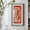 Bungalow Rose Chinese Bird's-eye View in Red I - Picture Frame Painting Print on Paper in Green/Red/White | 43.5 H x 23.5 W x 1.5 D in | Wayfair