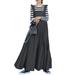 ZANZEA Women Square Neck Sleeveless Tank Dress Ruffle-Trim Denim Blue Maxi Dress