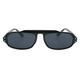 Retro Style Sunglasses Unisex Fashion Oval Rectangular Shades UV 400 Black