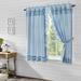 Gracie Oaks Anaeli Ruffled 100% Cotton Gingham Room Darkening Rod Pocket Curtain Panels 100% Cotton in Green/White/Blue | 63 H in | Wayfair