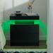 Ivy Bronx Bedside Table w/ 2 Drawers, Led Nightstand Wooden Cabinet Unit w/ Led Lights For Bedroom | 20.5 H x 19.3 W x 13.7 D in | Wayfair