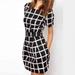 Women Summer Slim Sexy Bodycon Dresses Casual Plaid Pencil Mini Dress Black Vestido de festa Short Sleeves Fashion Big Size 5XL1