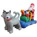 The Holiday Aisle® 7 ft. Long Husky Sleigh w/ Santa Christmas Decoration Inflatable Polyester in Blue/Gray/Red | 48.82 H x 28.35 W x 84 D in | Wayfair