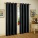 Winston Porter Jashon Solid Semi-Sheer Grommet Curtain Panels Polyester in Black | 84 H in | Wayfair 719768B181E94605A297BBDB49AE4947