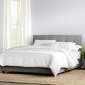 Winston Porter Rowett Tufted Upholstered Low Profile Platform Bed Metal in Gray | 39.5 H x 64.5 W x 86 D in | Wayfair