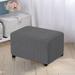 Andover Mills™ Zuniga Textured Grid Box Cushion Ottoman Slipcover Polyester | 16.5 H x 45.2 W x 25.5 D in | Wayfair