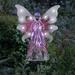 Exhart Solar Acrylic Angel w/ Wings & LED Lights Metal Garden Stake Resin/Plastic/Metal in Pink/Blue, Size 39.25 H x 6.2 W x 2.9 D in | Wayfair