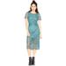 Made For Impulse Women's Short-Sleeve Lace-Overlay Midi Dress Size S