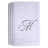Creative Scents Monogrammed 4 Piece 100% Cotton Fingertip Towel Set 100% Cotton in Gray/Blue | Wayfair 8332-M