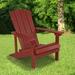 Rosecliff Heights Balasi Outdoor All-Weather Poly Resin Wood Adirondack Chair Wood in Red | 35 H x 29.5 W x 33.5 D in | Wayfair