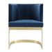 Mercer41 Larry Dining Chair Upholstered/Velvet, Metal in Blue | 29.9 H x 24.4 W x 24 D in | Wayfair 91A5D7CC671F476F939BE78F9E9339A6