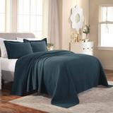 House of Hampton® Daryah 100% Cotton Modern & Contemporary Oversized Coverlet/Bedspread Set Cotton in Blue | Full Coverlet + 2 Shams | Wayfair