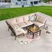 Lark Manor™ Torpoint 7-Piece Outdoor Metal Conversation Set Metal in Black | Wayfair EC87085E5A304DCB971B8CE26DFAD424