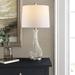 Mercer41 Lodewyk 27.5" Table Lamp Glass/Metal/Fabric in Gray/White | 27.5 H x 14 W x 14 D in | Wayfair F13068BB42D04614B1DEAA35C50578EF