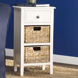 Breakwater Bay Santa Cruz End Table w/ Storage Wood in White | 26 H x 15 W x 11.8 D in | Wayfair BRWT1870 27551314