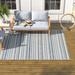 Blue/Gray 79 x 0.01 in Indoor/Outdoor Area Rug - Beachcrest Home™ Bellino Striped Denim Indoor/Outdoor Area Rug, | 79 W x 0.01 D in | Wayfair